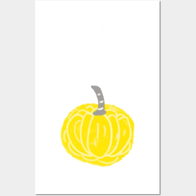 Yellow pastel pumpkin retro halloween Wall Art by Artistic_st